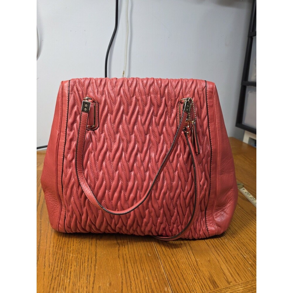 Coach Madison Gathered Leather Satchel Bag Tote 25984